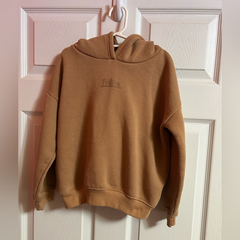 Fudo ALWAYS INNOVATIVE”Tan Boy's Hoodie Sweater Size 7